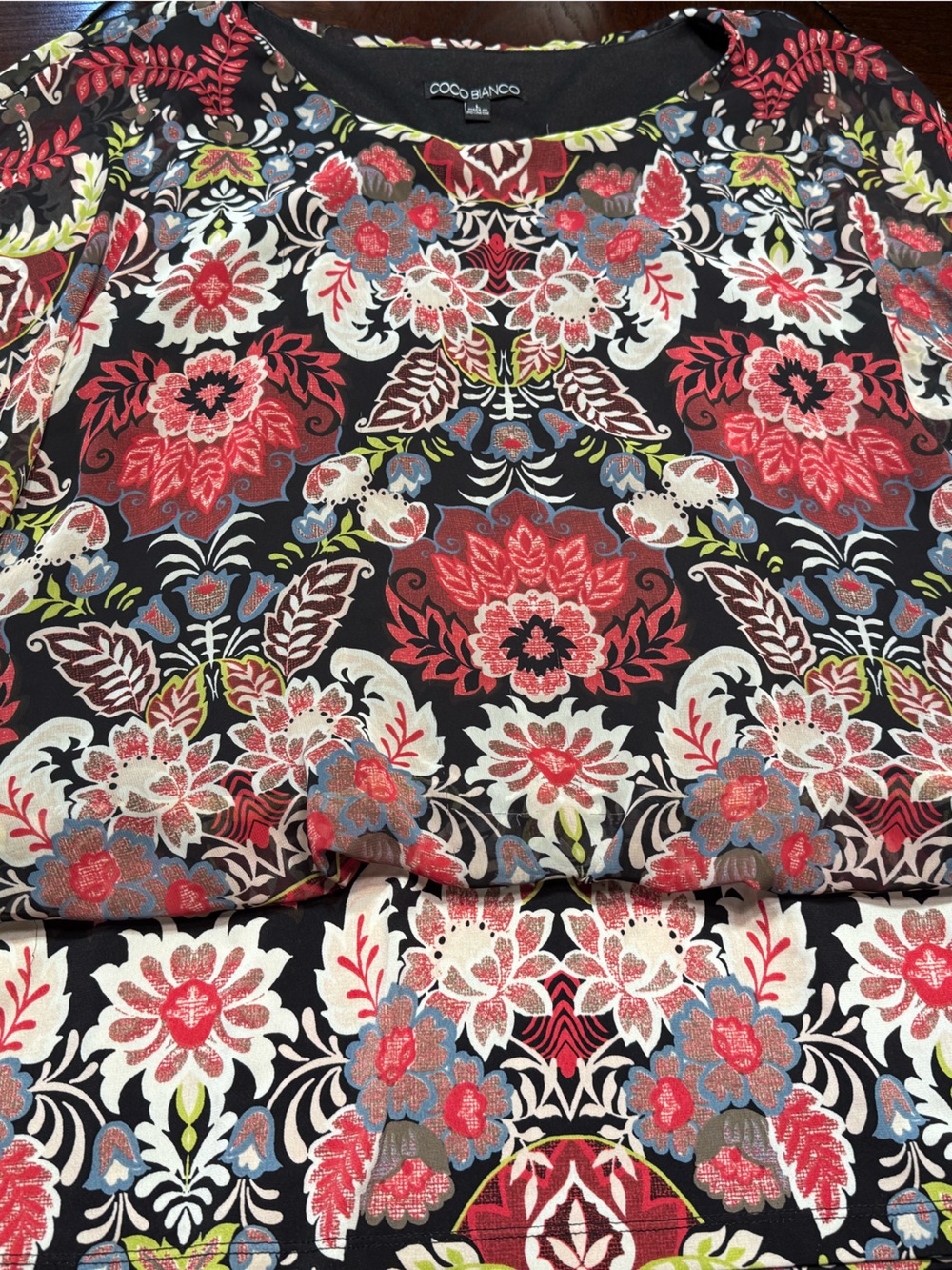 Coco Bianco Black Floral-Trim Tunic - Picture 3 of 6